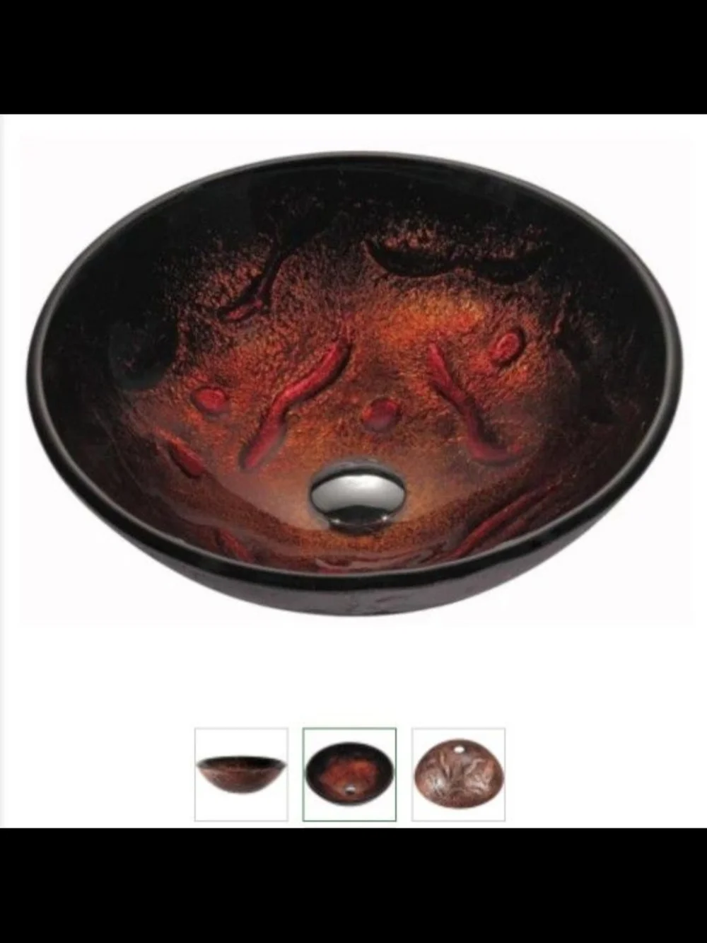 Kraus Above Counter Lava Glass Vessel Sink